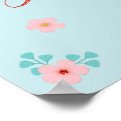 Hübsche Unicorn Rose Gold Glitzer Kinderdusche Poster (Ecke)