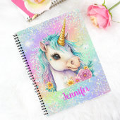 Hübsche Unicorn Sparkle Rainbow School Notizblock