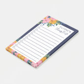 Hübsche üppige Blumen - Benutzerdefinierter Name A Post-it Klebezettel (angewinkelt)