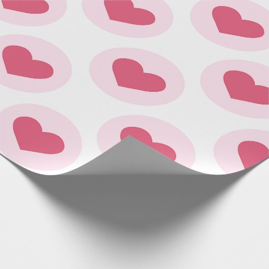 Hübsche Valentines rosa Herzmuster Geschenkpapier (Ecke)