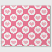Hübsche Valentines rosa Herzmuster Geschenkpapier (Flach)