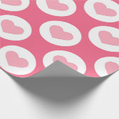 Hübsche Valentines rosa Herzmuster Geschenkpapier (Ecke)