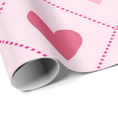 Hübsche Valentines rosa Herzmuster Geschenkpapier (Rolleneckpunkt)