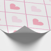 Hübsche Valentines rosa Herzmuster Geschenkpapier (Ecke)