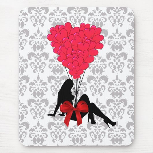Hübsche Valentinin Herzklopfe Mousepad (Vorne)
