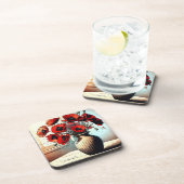 Hübsche Vase der Roten Pfeffer ai art Getränkeuntersetzer (Rechte Seite)