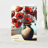 Hübsche Vase der roten Pfefferlinge Denken Sie an  Karte (Vorderseite)