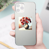 Hübsche Vase der Roten Pflaumen Aufkleber (Telefon)