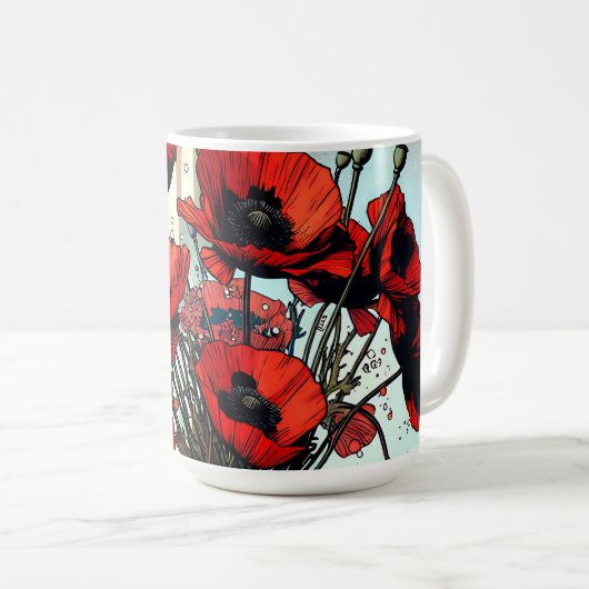 Hübsche Vase der Roten Pflaumen Kaffeetasse (VorderseiteRechts)