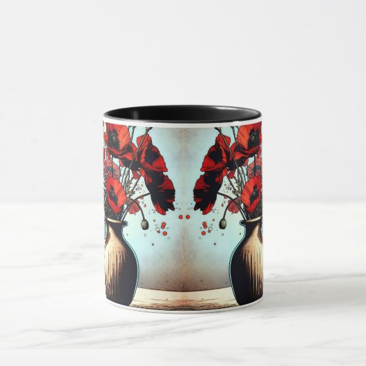 Hübsche Vase der Roten Pflaumen Tasse (Zentrum)