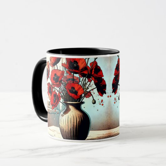 Hübsche Vase der Roten Pflaumen Tasse (Vorderseite Links)