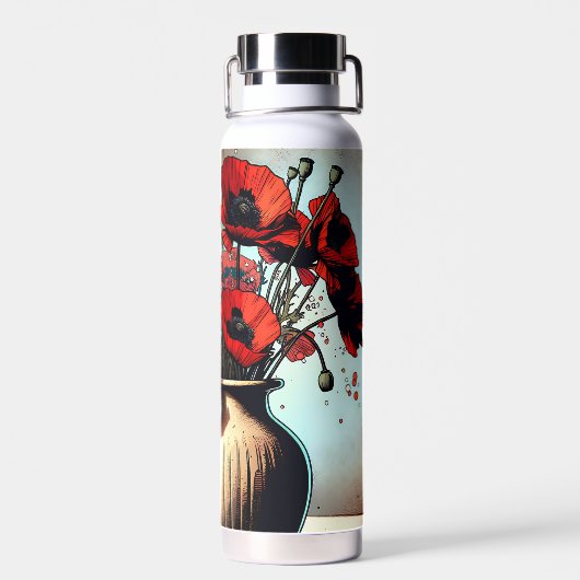 Hübsche Vase der Roten Pflaumen Trinkflasche (Rückseite)