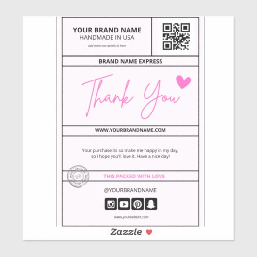 Hübsche Versandmarke Aufkleber (Blatt)