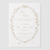Hübsche Verzierte Goldrahmen-Hochzeit Pergament Einladungen (Vorderseite)
