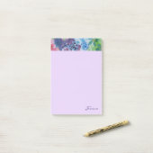 Hübsche vibrierende moderne Blumen personalisiert Post-it Klebezettel (Auf Schreibtisch)