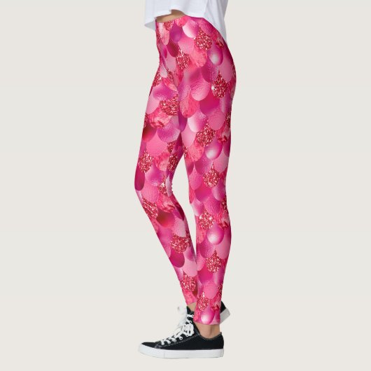 Hübsche vibrierende Schatten der Rosa-Meerjungfrau Leggings (Links)
