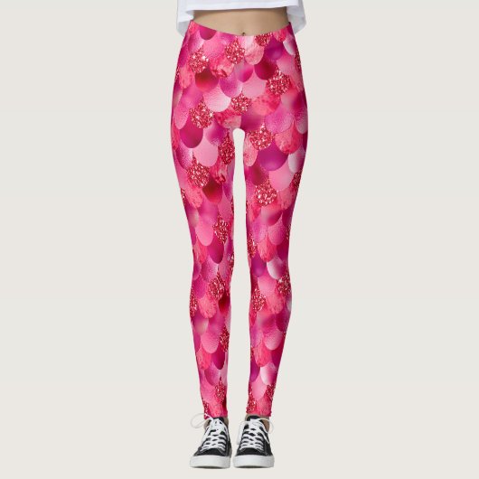 Hübsche vibrierende Schatten der Rosa-Meerjungfrau Leggings (Vorderseite)