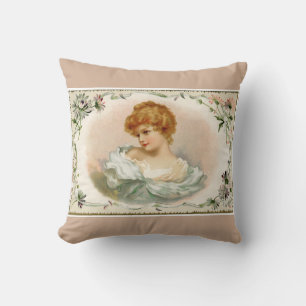 Hübsche viktorianische Dame floral Kissen