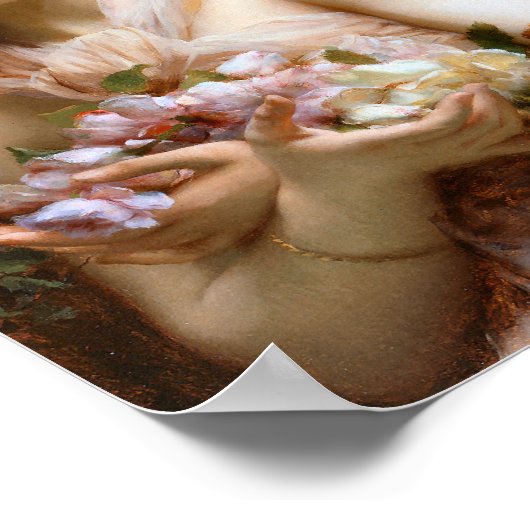 Hübsche Viktorianische Dame mit Blume Poster (Ecke)