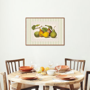 Hübsche viktorianische Illustration von Birnen Poster