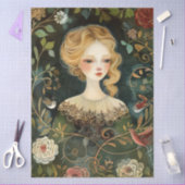 Hübsche Viktorianische Lady Whimsical Wildblumen Seidenpapier (Basteln)