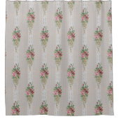 Hübsche Viktorianische Rosen und weiße Spitzen Duschvorhang (Vorderseite)