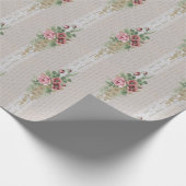 Hübsche Viktorianische Rosen und weiße Spitzen Geschenkpapier (Ecke)
