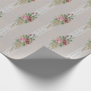 Hübsche Viktorianische Rosen und weiße Spitzen Geschenkpapier