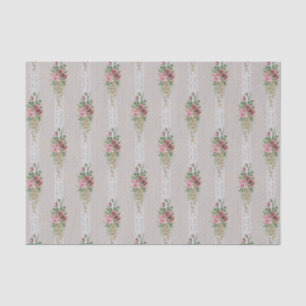 Hübsche Viktorianische Rosen und weiße Spitzen Seidenpapier