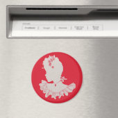 hübsche Viktorianische Silhouette Magnet (In Situ (Geschirrspüler))