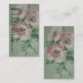 Hübsche Vintag rosa Blume Vertikal Visitenkarte (Vorne/Hinten)