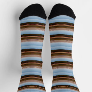 Hübsche vintage blaue braune Streifen Socken