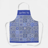 Hübsche Vintage blaue Küchenfliesen mit benutzerde Schürze (Vorderseite)