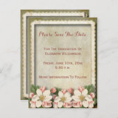 Hübsche Vintage Blume Abschluss Save the Date Postkarte (Vorne/Hinten)