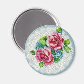 Hübsche Vintage Blume Magnet (Vorderseite/Rückseite)