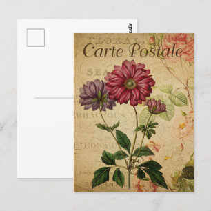 Hübsche Vintage Blume Postkarte
