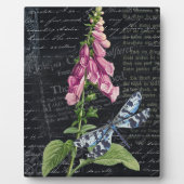 Hübsche Vintage Blume & Schmetterlingsplatte Fotoplatte (Vorderseite)