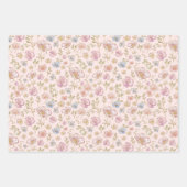 Hübsche Vintage-Blumen Blumenmuster Geschenkpapier Set (Vorderseite 2)