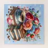 Hübsche Vintage Blumenbücher und Weihnachten Puzzle (Horizontal)