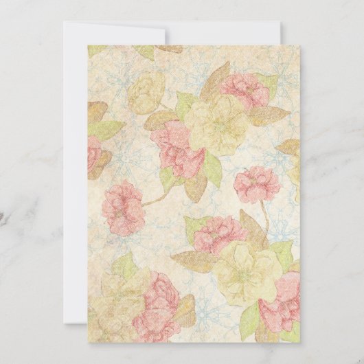 Hübsche Vintage Blumendusche Einladung (Rückseite)