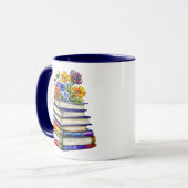 Hübsche Vintage Bücher und Blume Personalisiert Tasse (Vorderseite Links)