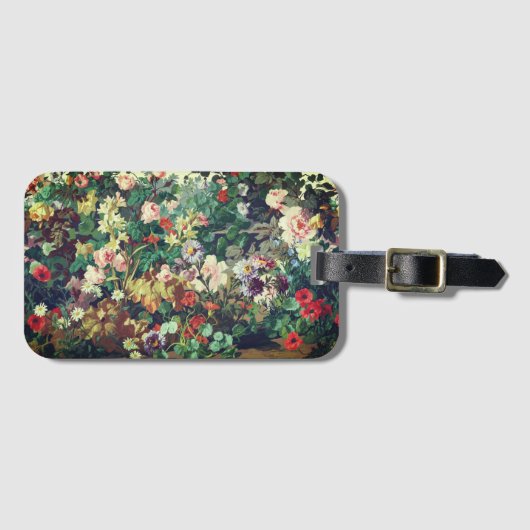 hübsche Vintage bunte Blumen Blumenmalerei Gepäckanhänger (Vorderseite (Horizontal))