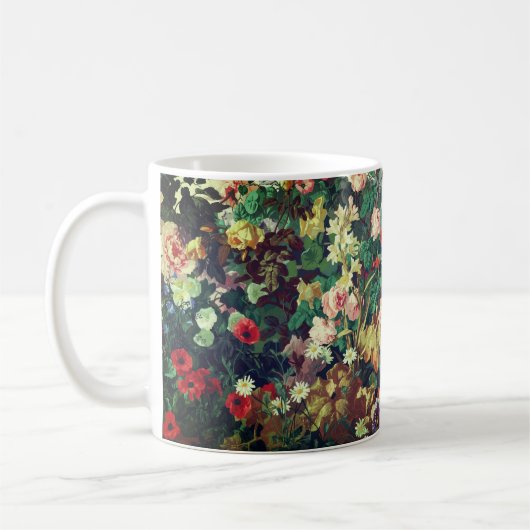 Hübsche Vintage bunte Blumen Blumenmalerei Kaffeetasse (Links)