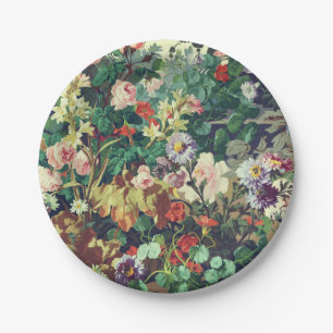 Hübsche Vintage bunte Blumen Blumenmalerei Pappteller