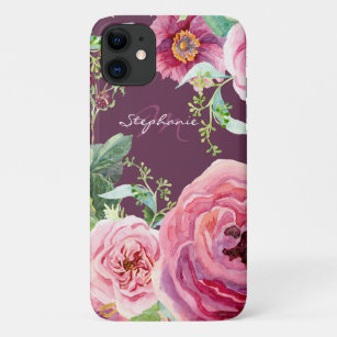 Hübsche Vintage Cassis Pink Peony Floral Wasserfar Case-Mate iPhone Hülle