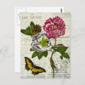 Hübsche Vintage Collage Postkarte (Vorne/Hinten)