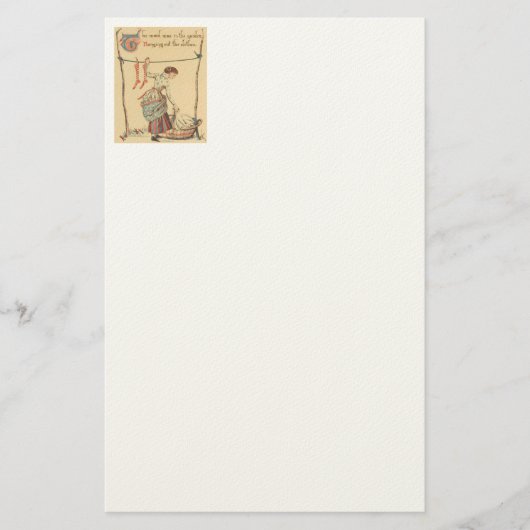 Hübsche Vintage-Dame Briefpapier (Vorderseite)