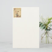 Hübsche Vintage-Dame Briefpapier (Stehend Vorderseite)