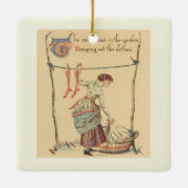 Hübsche Vintage-Dame Keramikornament (Rückseite)