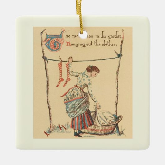 Hübsche Vintage-Dame Keramikornament (Vorderseite)